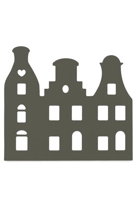 Grachtenpandje olijfgroen - 22x20 cm