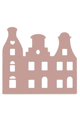 Grachtenpandje oudroze - 22x20 cm