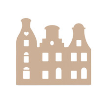 Grachtenpandje zand - 22x20 cm – met optioneel houten standaard