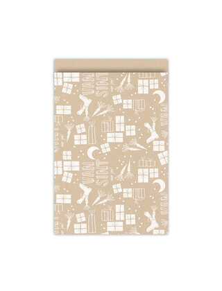 Cadeauzakjes set van 5 - Sinterklaas kraft wit