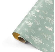 Rol cadeaupapier groen met witte boompjes 50x300cm