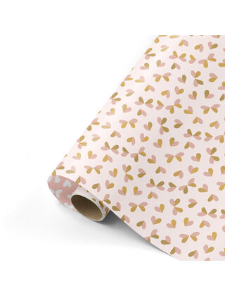Rol cadeaupapier met kleine hartjes