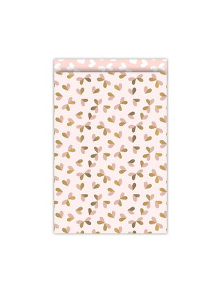 Cadeauzakjes set van 5 - roze tinten met hartjes