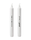 Set van 2 dinerkaarsen met tekst - 'Bedankt lieve juf'