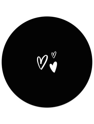 Tuincirkel zwart - hartjes
