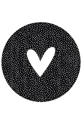Tuincirkel zwart - hart en dots