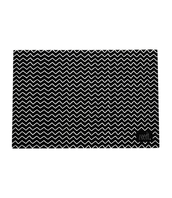 Deurmat zwart 40x60 cm – met lijntjes — sfeervolle schoonloopmat met anti-slip | Zoedt