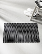 Deurmat zwart 40x60 cm – met lijntjes — sfeervolle schoonloopmat met anti-slip | Zoedt