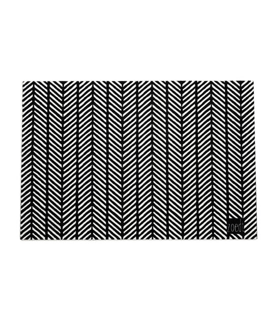 Deurmat zwart 40x60 cm – met grafisch patroon — sfeervolle schoonloopmat met anti-slip | Zoedt
