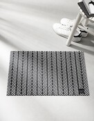 Deurmat zwart 40x60 cm – met grafisch patroon — sfeervolle schoonloopmat met anti-slip | Zoedt