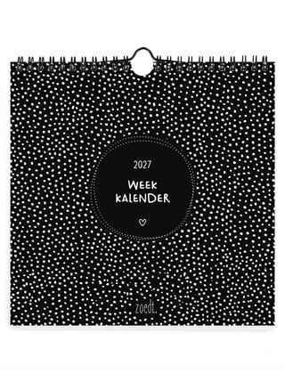 Weekkalender 2027 – stijlvolle zwart-wit kalender van Zoedt