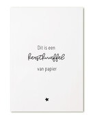 Kerstkaart A6 ‘Dit is een kerstknuffel van papier’ – lieve kerstkaart