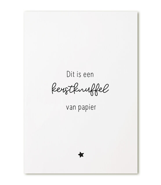 Kerstkaart A6 ‘Dit is een kerstknuffel van papier’ – lieve kerstkaart