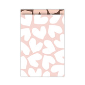 Cadeauzakjes  set van 5 - roze wit harten