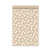 Cadeauzakjes  set van 5 - kraft met hartjes