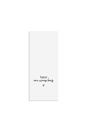 Cadeaukaartje met tekst - Hoera! een nieuw huis