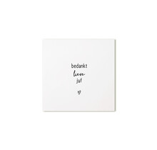 Minikaartje met tekst  - Bedankt lieve juf