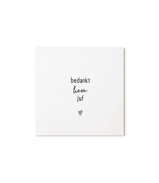 Minikaartje met tekst  - Bedankt lieve juf