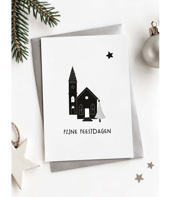 Kerstkaart A6 ‘Fijne feestdagen’ – lieve kerstkaart