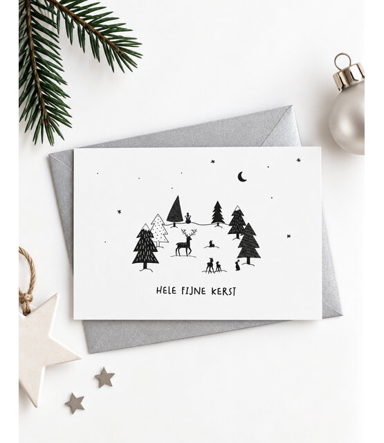Kerstkaart A6 ‘Hele fijne kerst’ – lieve kerstkaart