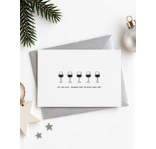 Grappige kerstkaart met wijn ‘Ho ho ho… behalve met de wijn dan hè?’