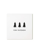 Kerst cadeaukaartje met kerstbomen en tekst ‘Fijne feestdagen’