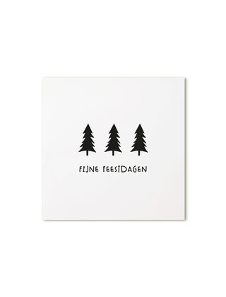 Kerst cadeaukaartje kerstbomen – Fijne feestdagen