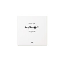 Kerst cadeaukaartje met tekst ‘Dit is een kerstknuffel van papier’