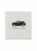 Aardewerk tegeltje met tekst ‘Jij de boom, ik de wijn?’ – 13x13 cm