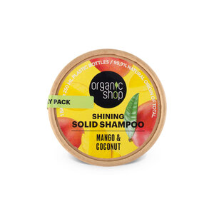 Organic Shop SOLID BARS. Shining solid shampoo. Mango & Coconut, 60 g