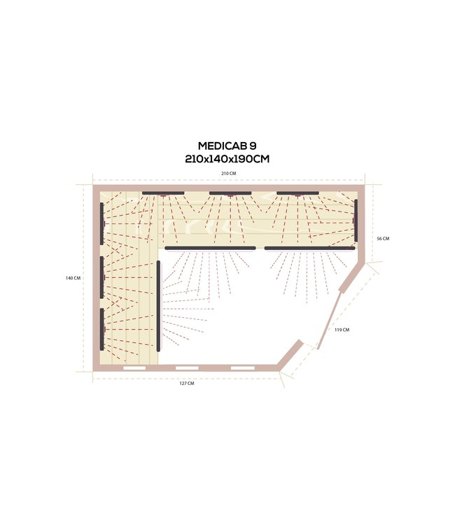 Medicab 9 - 6 Persoons infrarood sauna