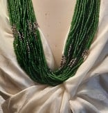 Handmade Glaskralen ketting groen Nepal