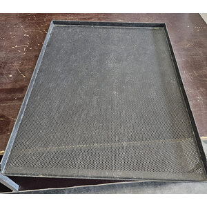 gebrauchte Lochblech 3-Rand mit Teflon-Beschichtung