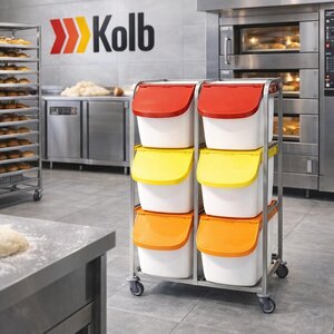 Transportwagen für 6 Zutatenbehälter 40Liter (side by side)