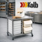 Transport-Tisch Duo fahrbar (Edelstahlplatte)