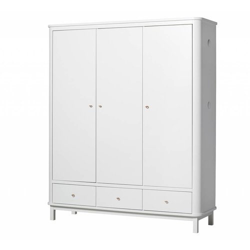 Oliver Furniture Wood Wardrobe 3 doors white