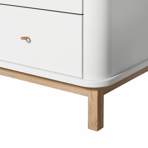 Oliver Furniture Wood Kommode mit 6 Schubladen weiss/Eiche