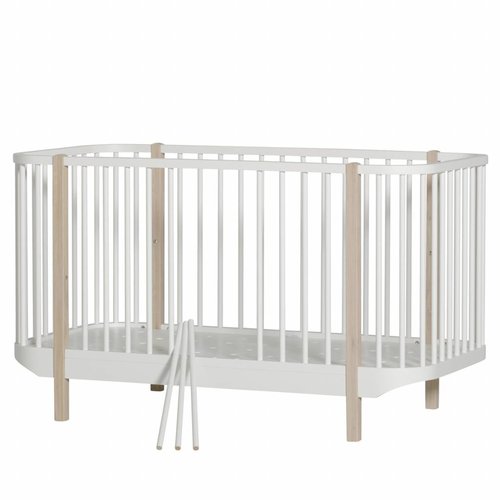 Oliver Furniture Wood  Baby- und Kinderbett 70 x 140  weiß-Eiche