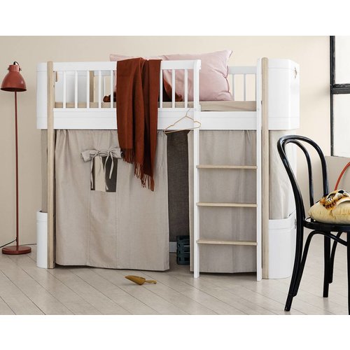 Oliver Furniture Wood Mini+ low loft bed white-oak