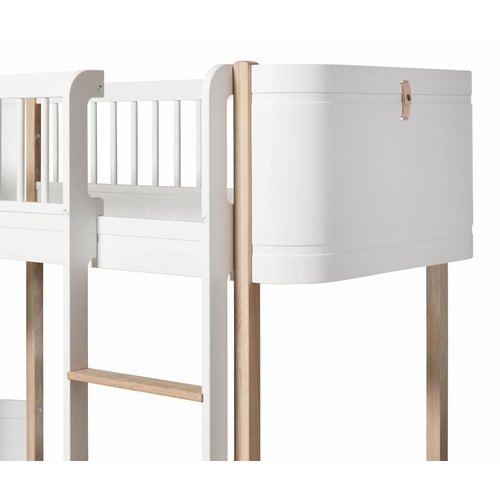 Oliver Furniture Wood Mini+ halbhohes Hochbett weiß-Eiche