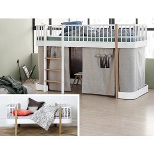 Oliver Furniture Umbau Wood Einzel/Junior zu halbhohem Bett Eiche