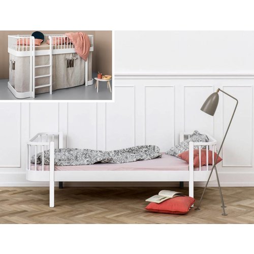 Oliver Furniture Conversion half height loft bed to single bed white