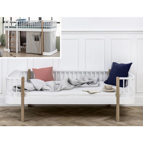 Oliver Furniture Umbausatz vom halbhohen Bett zum Bettsofa Wood weiß/Eiche