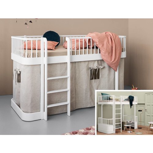 Oliver Furniture Umbau vom Hochbett zum halbhohen Bett Wood  weiß