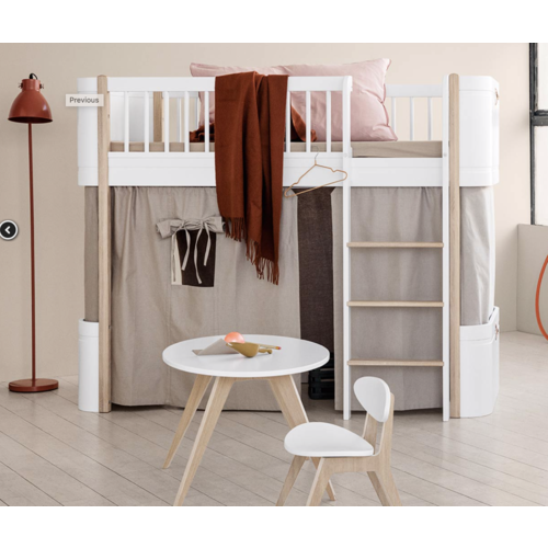 Oliver Furniture Wood Vorhang Mini+ halbhohes Hochbett  rosa