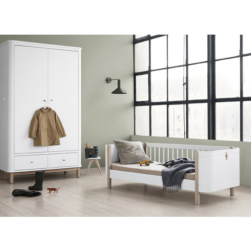 Oliver Furniture Wood Mini+ Juniorbett, weiß-Eiche