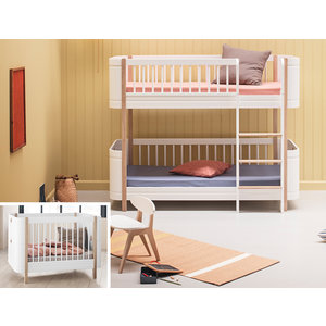 Oliver Furniture Umbau Wood Mini+ Basic zum halbhohen Etagenbett weiß/Eiche