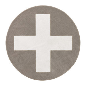 LIFETIME KIDSROOMS Round carpet Grey X