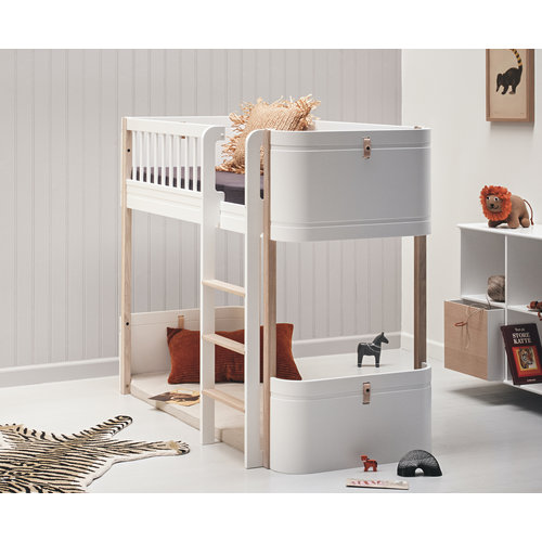 Oliver Furniture Wood Mini+ low loft bed white-oak