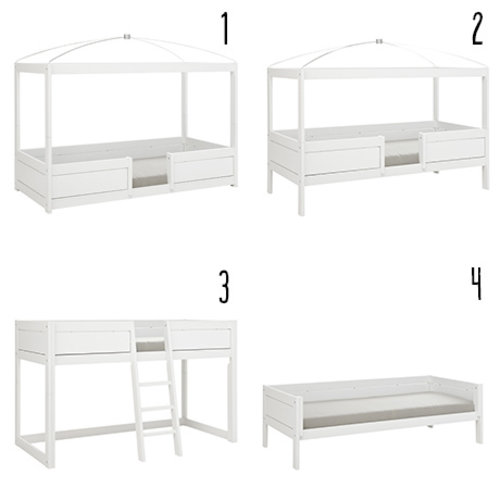 LIFETIME KIDSROOMS 4 in 1 Bed canopy in white